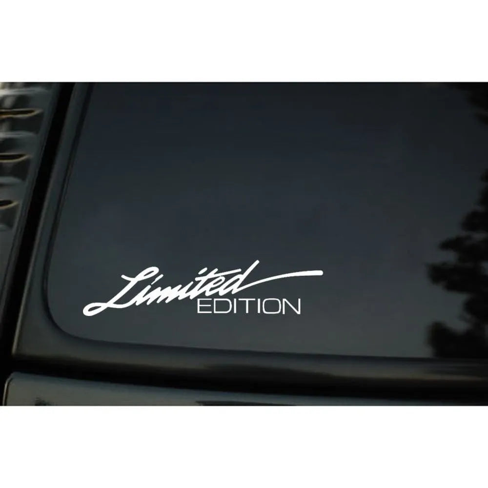 Reflective British-style bumper sticker measuring 16cm long, shown in black, white, and colourful variants.