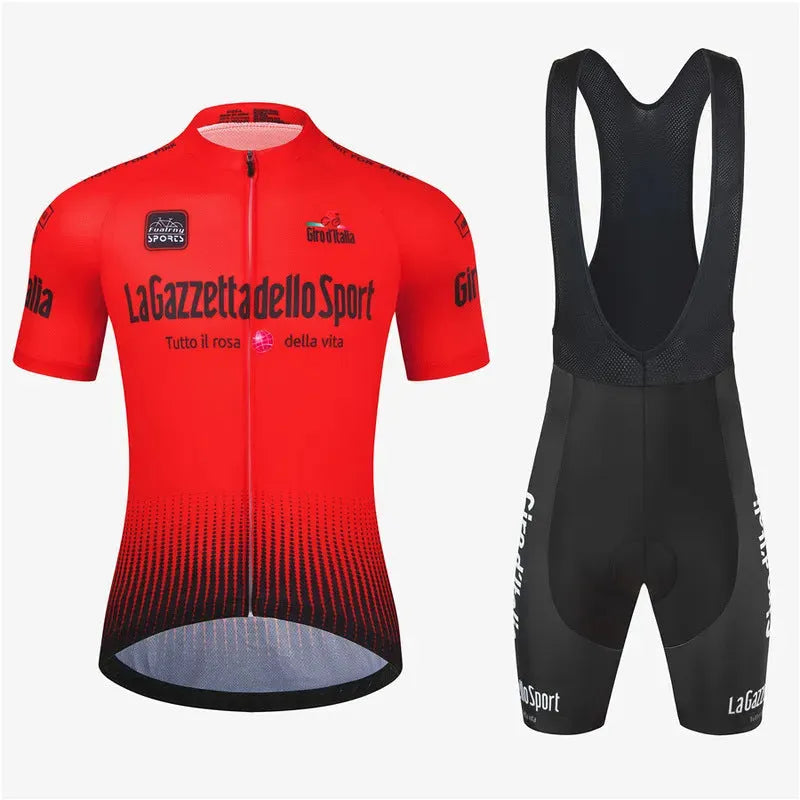Patterned quick-drying polyester cycling short sleeve suit for men and women in summer colors