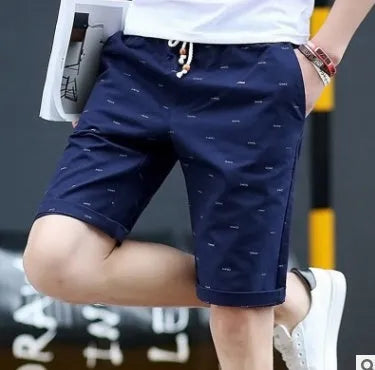 Men's thin cotton summer shorts with lace-up front placket in multiple colours
