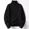 Turtleneck sweater for men and women in striped design, high neck, long sleeves, slim fit, autumn winter top