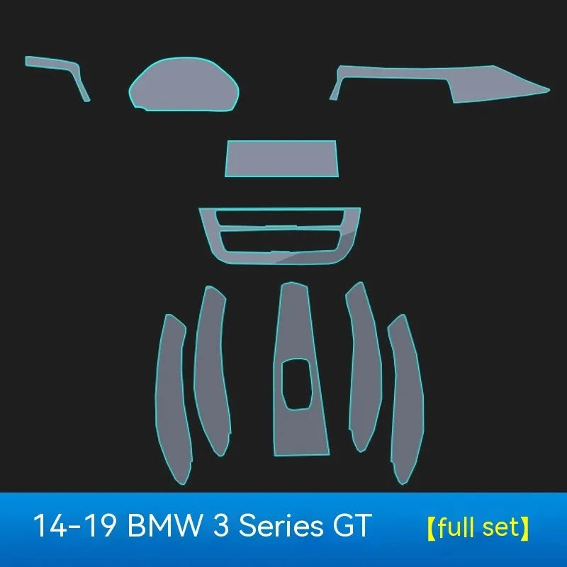 Clear TPU protective film for BMW 3 Series interior central control panel 2014-2020