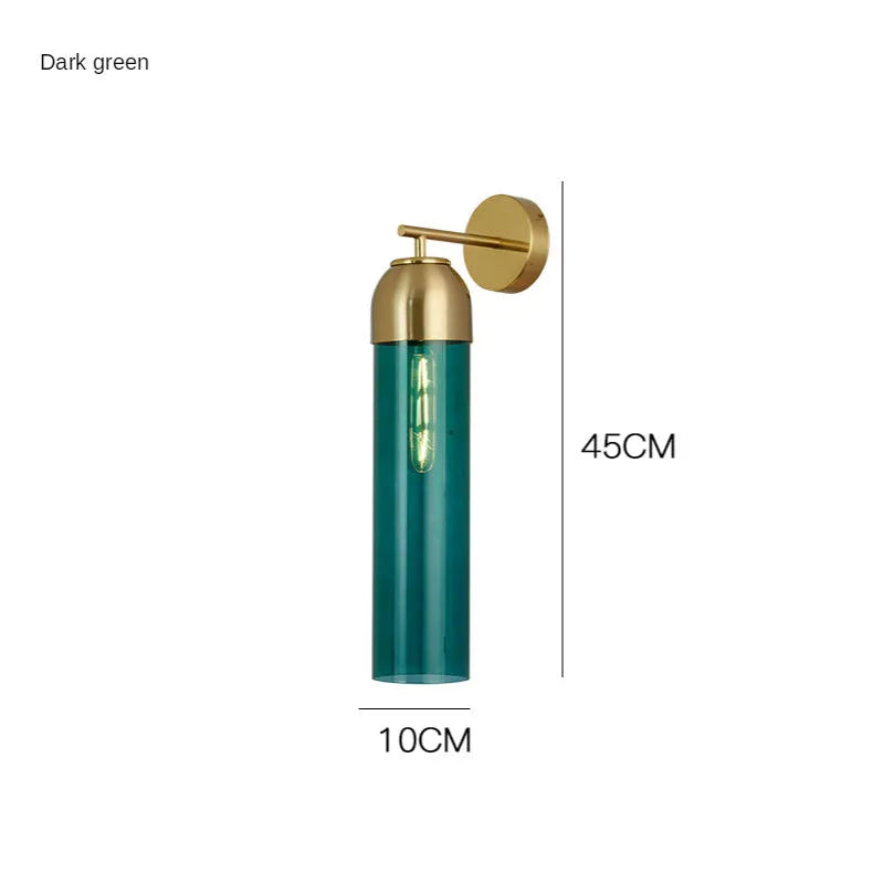 Nordic postmodern creative glass wall lamp with modern minimalist design and 10x40cm dimensions