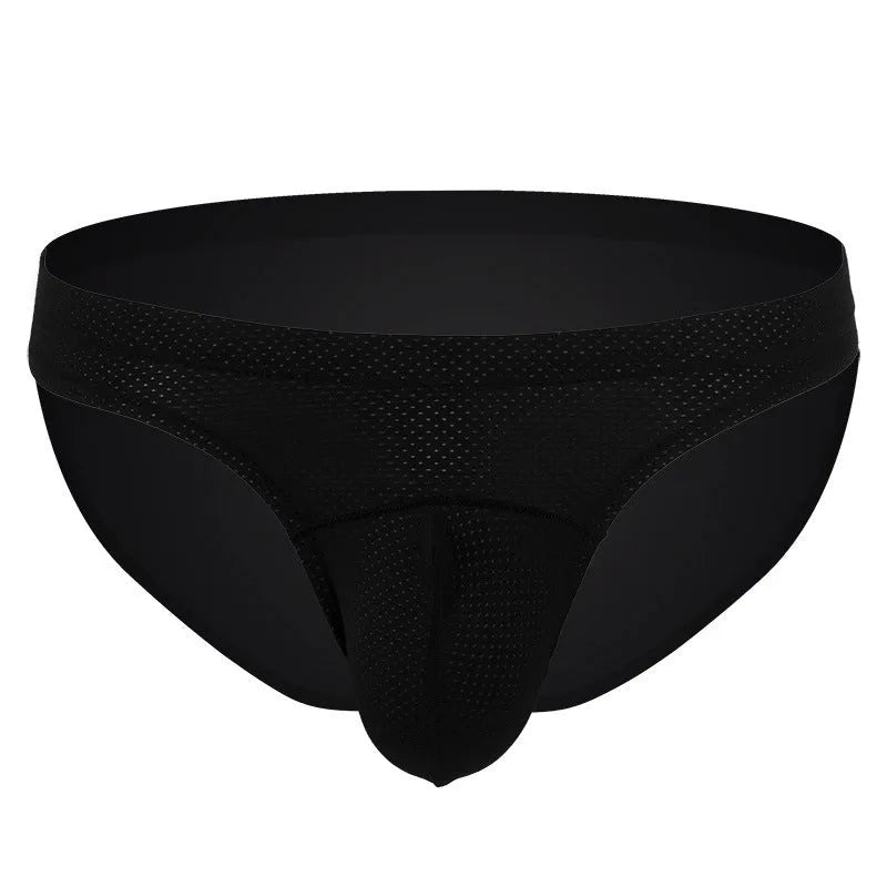 Men's transparent loose fit nylon underwear in black, blue, gray, sky blue, and white colours