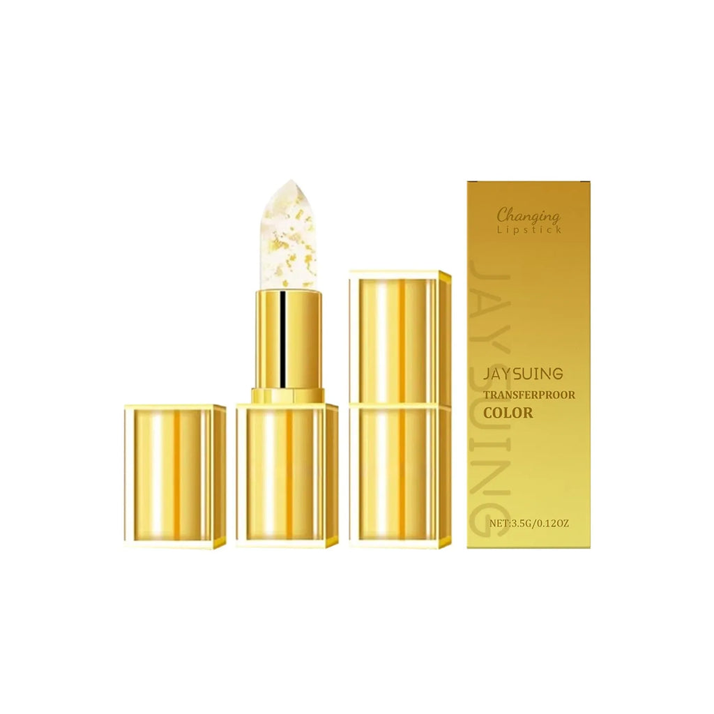 Gold Foil Discoloration Nourishing Lipstick in a 2.6cm compact case, 3.5g net content.