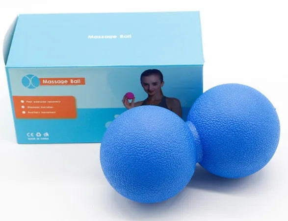 High density peanut massage ball in black on a white background, portable muscle relief tool