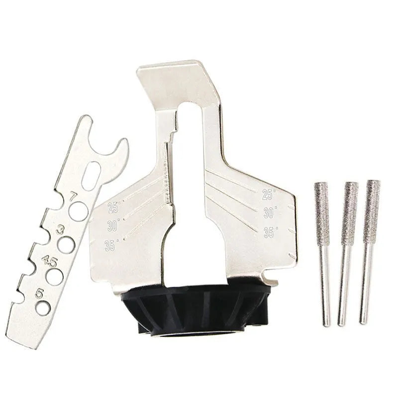 Silver metal band saw blade accessory for electric chain grinding device