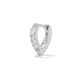 Gold geometric heart-shaped clip-on earring for women on a white background.