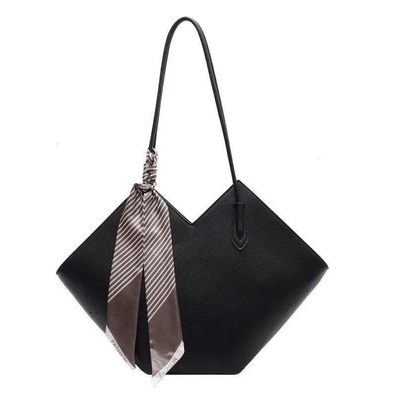 Women's large capacity PU leather shoulder bag in horizontal square shape with eight colour options