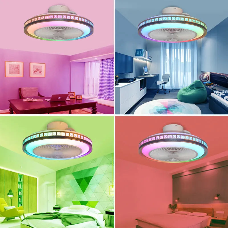 Ceiling fan lamp with LED light and PC fan blades 50CM diameter