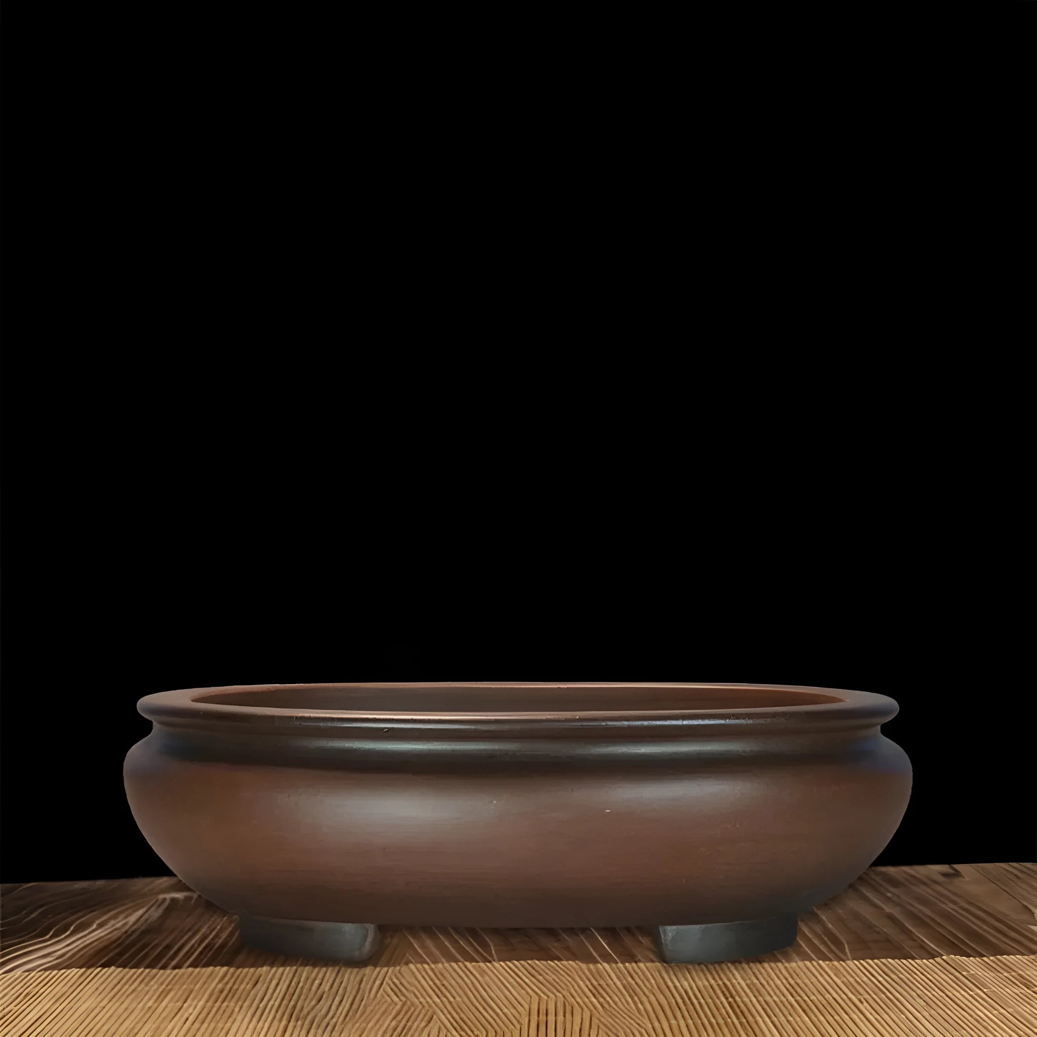 Purple clay handmade desktop flowerpot with classical styling for indoor office or home gardening