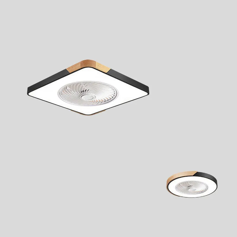 Nordic style ceiling fan light with solid wood blades for living room or bedroom