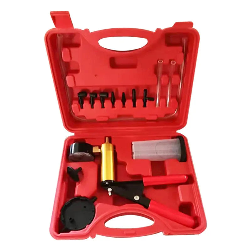 Manual aluminium alloy vacuum air blow gun for car repair and suction tasks.