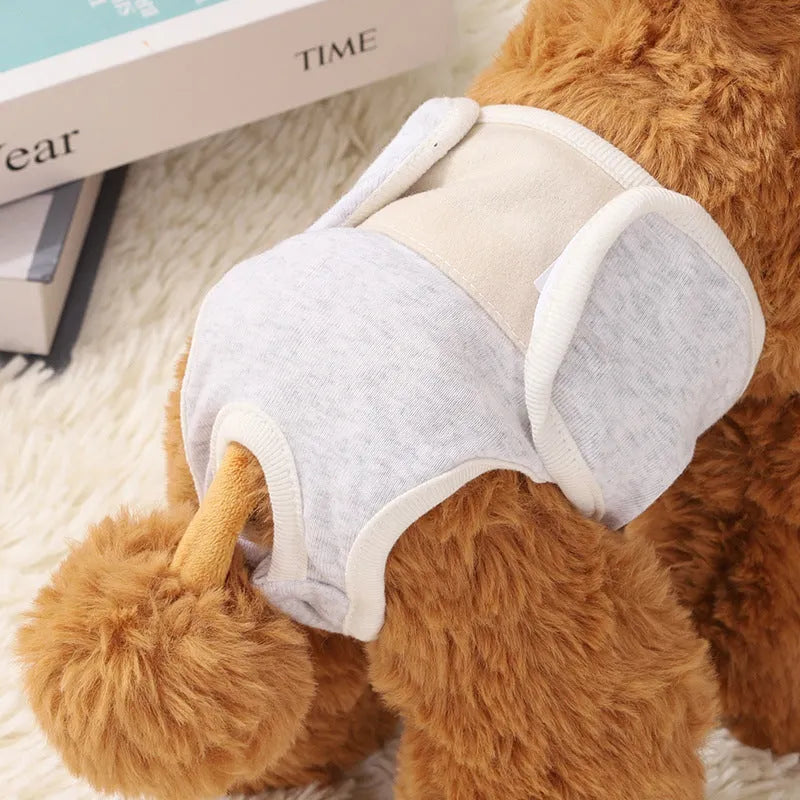 Light blue dog physical safety pants made from breathable pure cotton with elasticated waist