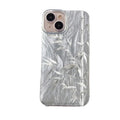 Silver feather yarn silver bamboo acrylic phone case for iPhone with textured feather sand shell finish