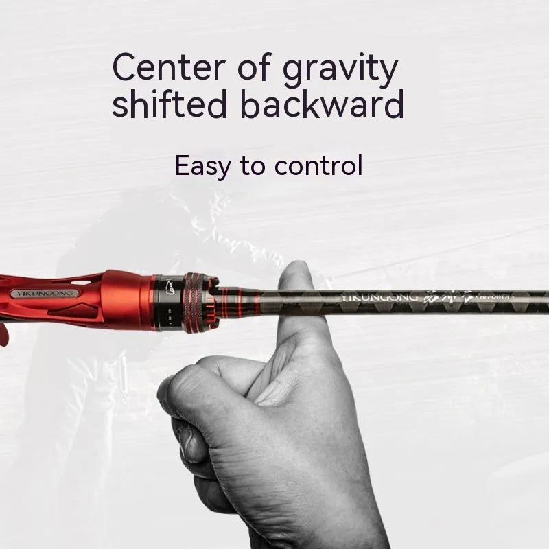 Carbon fishing rod in pikestaff and straight handle styles showing 2.1m and 2.4m length options