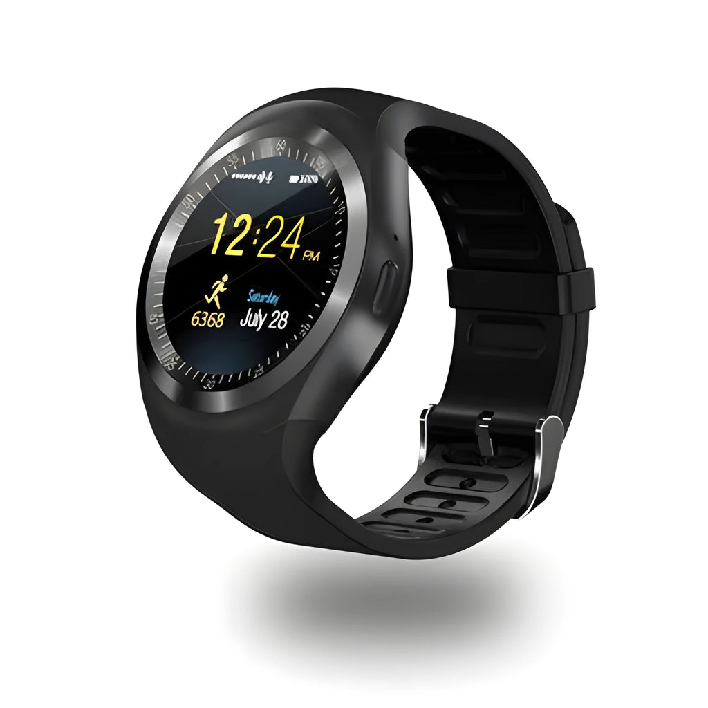 Pedometer Bluetooth card watch with 1.5-inch OLED screen and silicone strap in English white