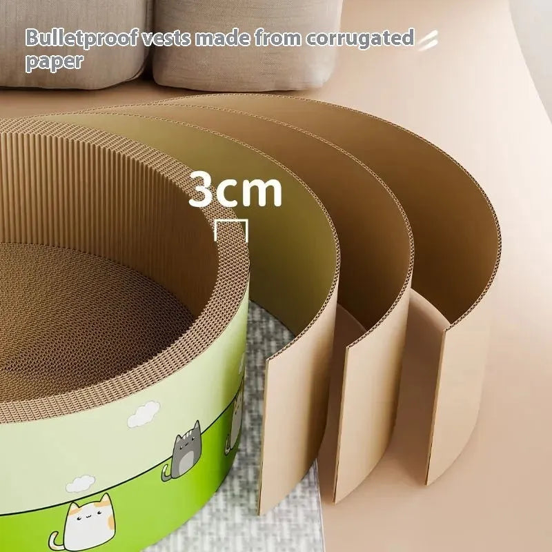 Round deep pit cat scratcher made of corrugated paper in 45cm or 50cm size for cats