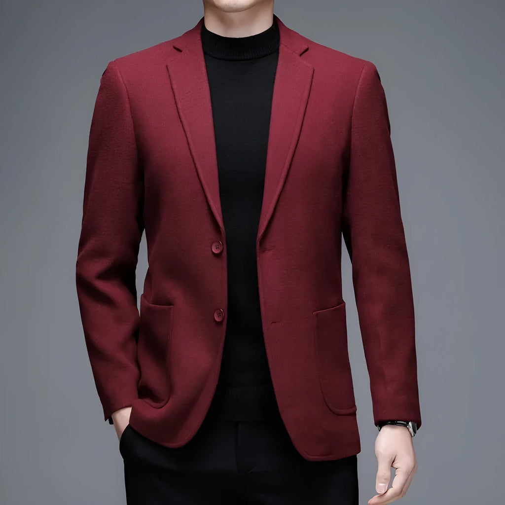 Men's solid colour polyester winter jacket in loose fit design with long sleeves and round hem