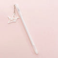 Paper crane rabbit pendant gel pen with 0.38mm tip measuring 17cm in black or white designs