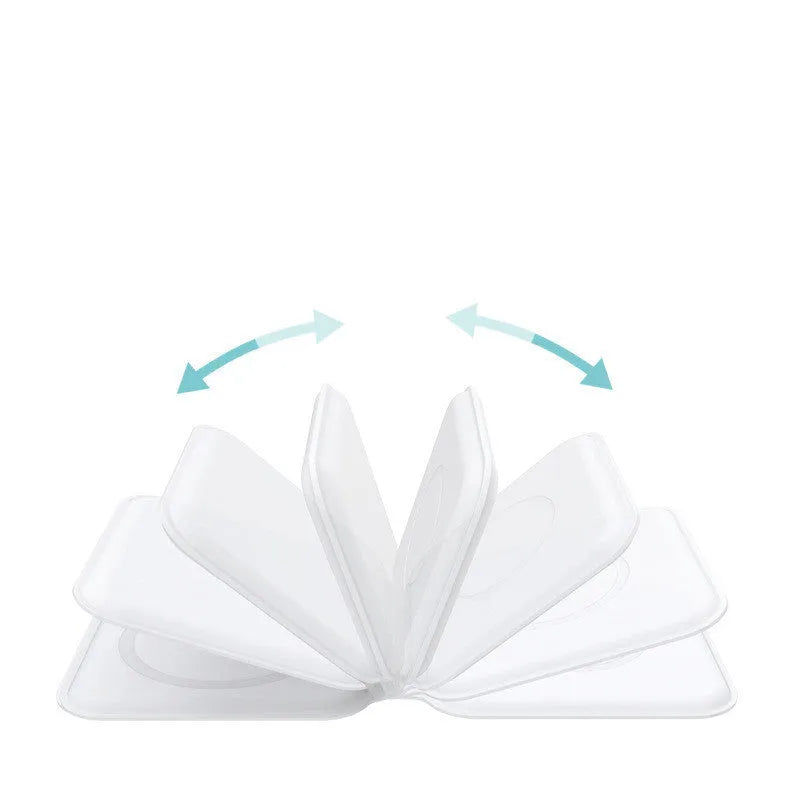 White 2 in 1 magnetic wireless charging dock with foldable design showing dual charging surfaces