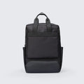 Elegant black Oxford cloth computer backpack with 20-35L capacity shown front view