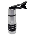 12x telescopic zoom lens with universal clip attached to a mobile phone for long-distance photography.