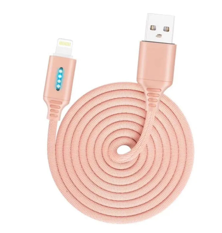 Fabric weave USB fast charging cable in black, 1 metre length for Android iPhone Type-C devices