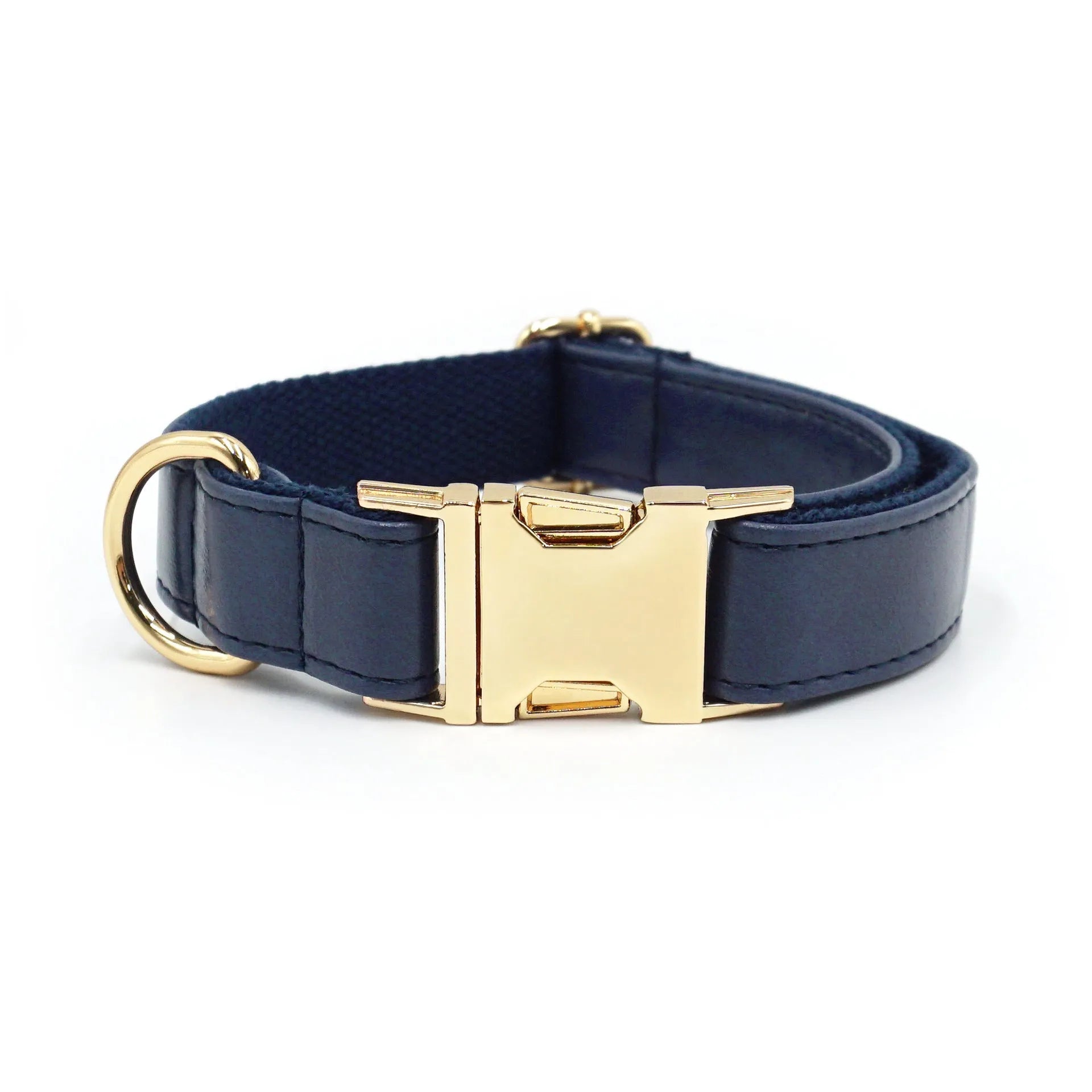 Simple colour blocking velvet leather dog collar in caramel colour with size tag