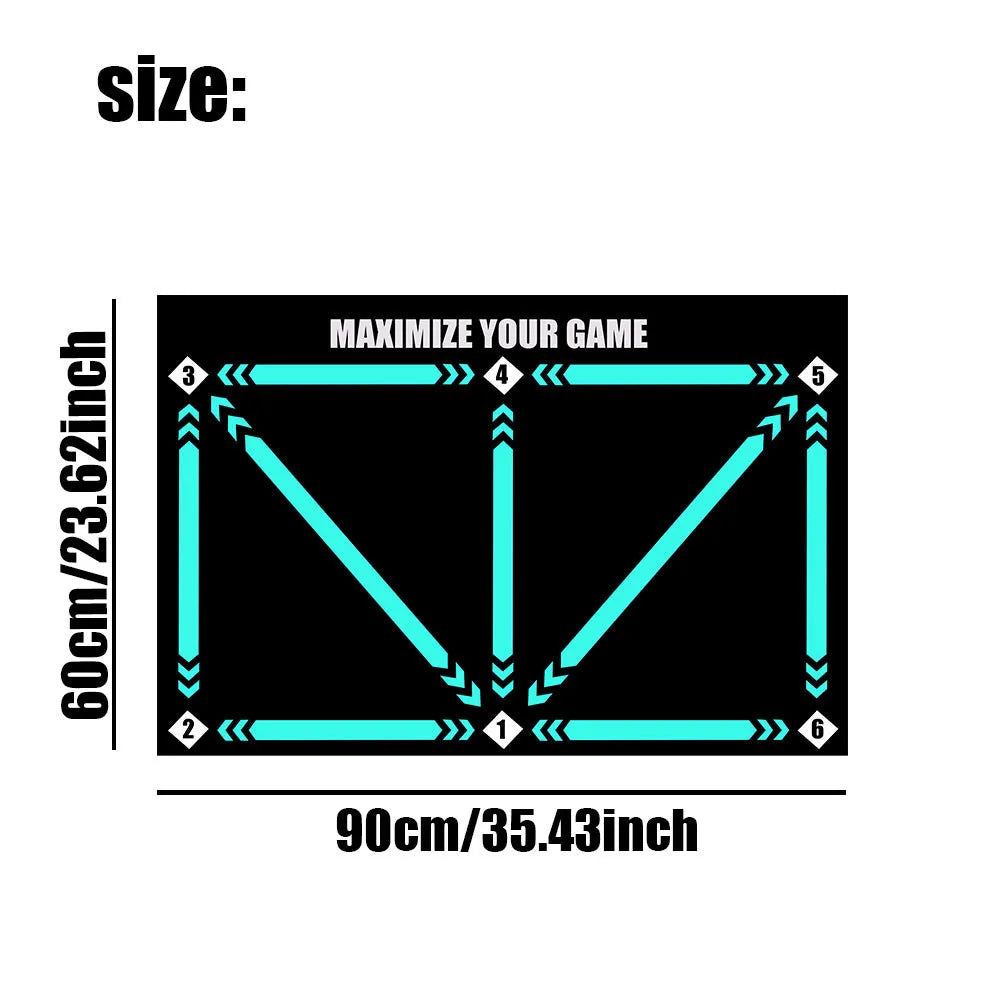 Rubber football training mat for indoor skill lifting practice with cushioned colour surface