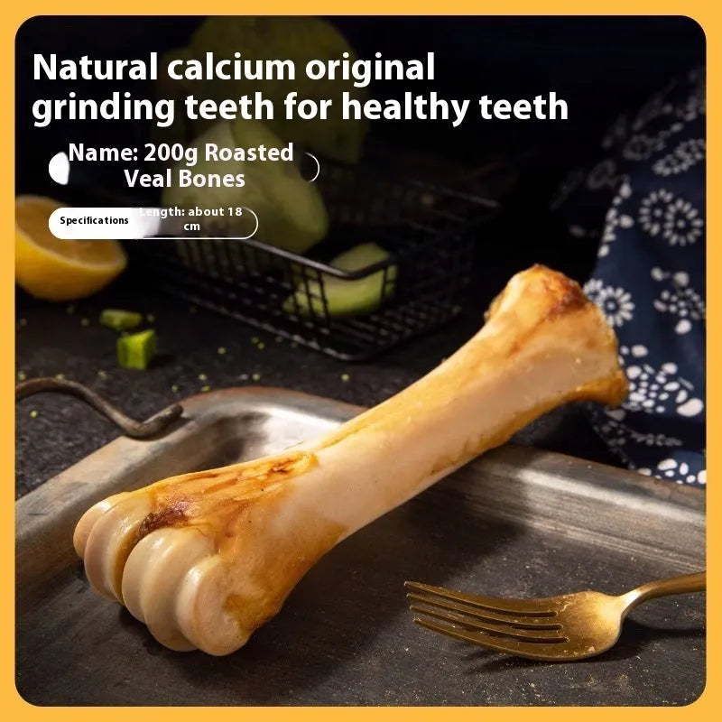 Dog dental chew molar rod in three sizes with roasted ox bone flavour for teeth cleaning