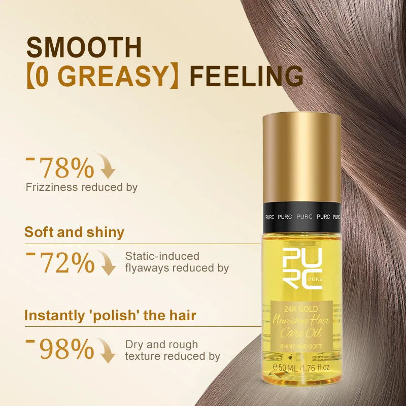 Yellow 50ml hair care essential oil bottle for scalp oil control and perm damage treatment