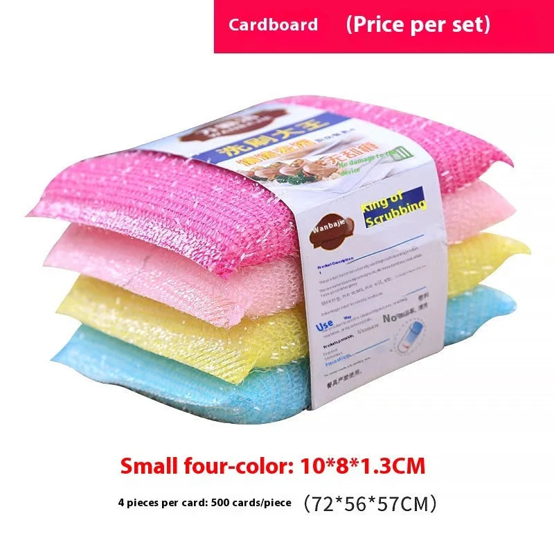 Pinstripe fabric dishwashing sponge mop in macaron colours showing 12cm length