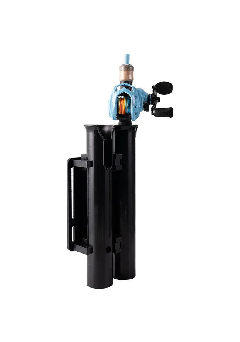 Carbon plastic double-layer fishing rod rack for motorcycle and electric bicycle mounting
