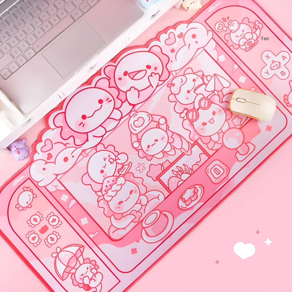 Hexagonal Dragon Doll anime design large mouse pad measuring 75cm wide