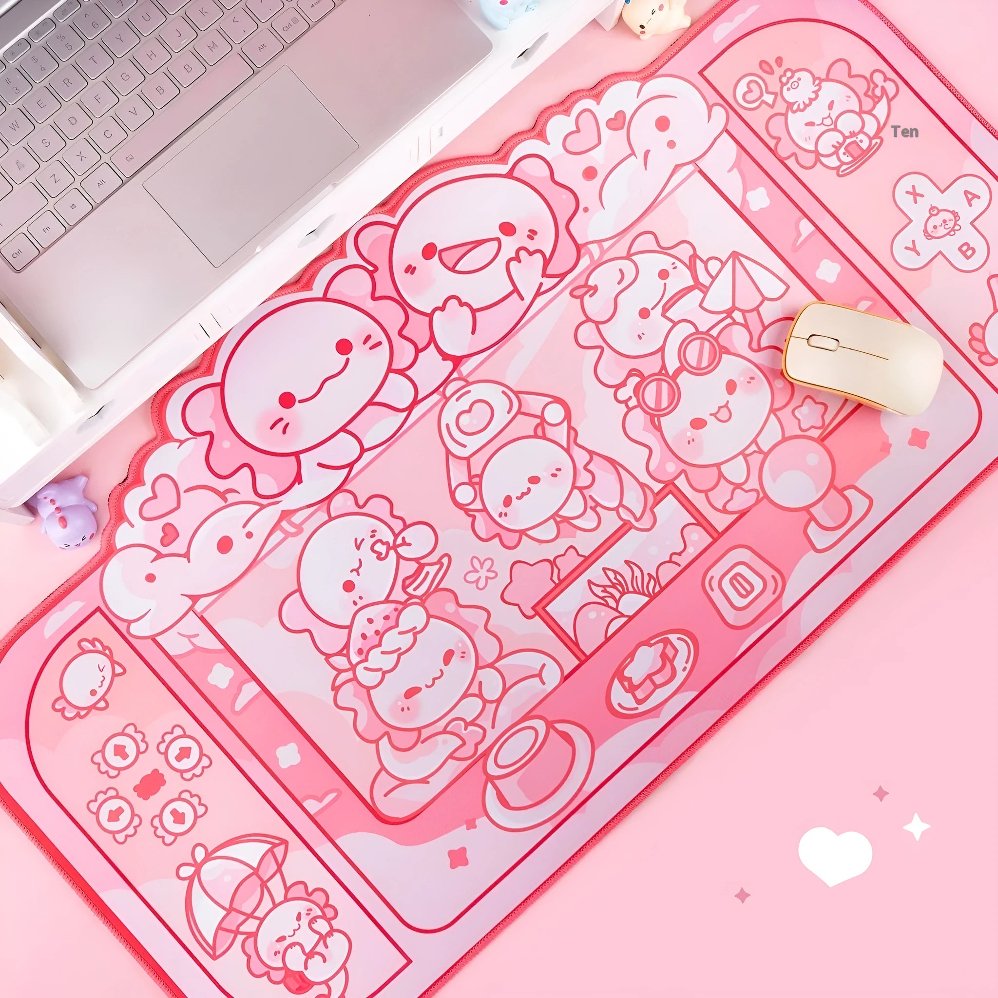 Hexagonal Dragon Doll anime design large mouse pad measuring 75cm wide