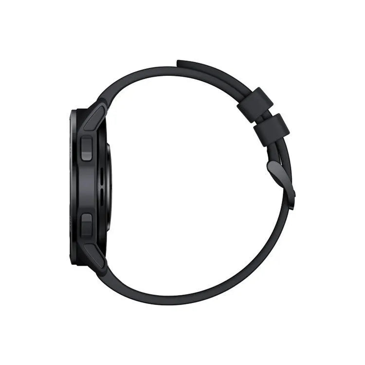 Dual band GPS smart watch with 1.43-inch screen in black, white, or blue colour with silicone strap