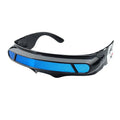 Black full rim polarised sports sunglasses shown with blue mercury tint lenses.