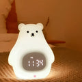 Big white bear cartoon silicone night light with remote control and timer functions