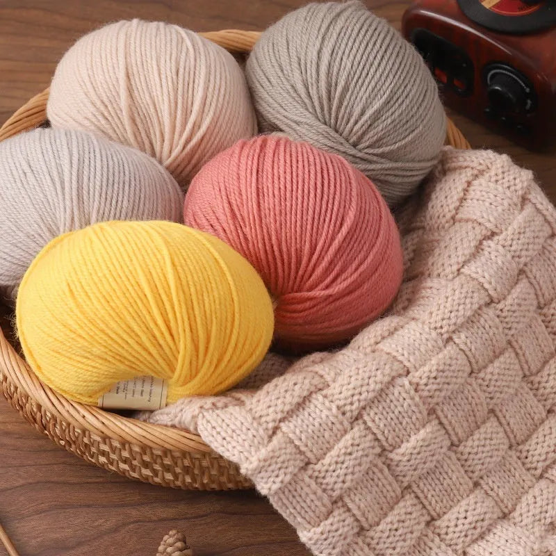 Roll of hand knitting wool yarn for baby garments in various colour options