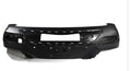 Black plastic front bumper for Toyota Hilux, universal replacement part.