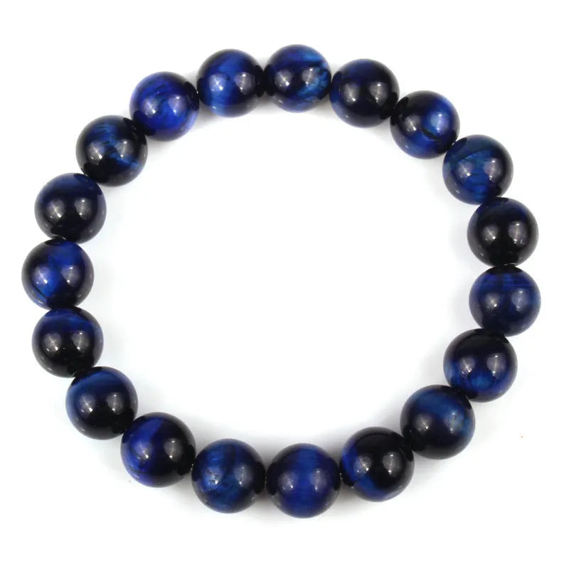 Natural tigereye crystal bead bracelet with round beads in a choice of colours and sizes.