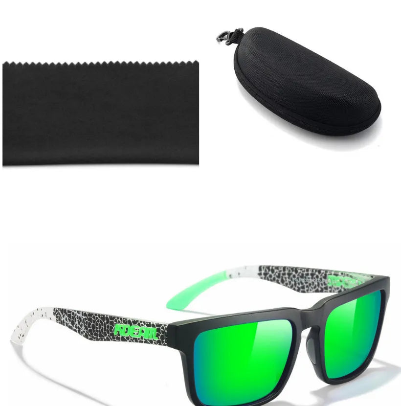Polarized square sunglasses with TAC lens and PC frame in multiple colour options for outdoor use