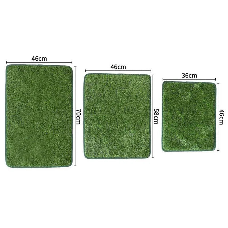 Green washable dog turf training pad with plastic grass on rubber base