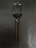 Desktop phone holder with two-section bracket in black and silver colour options