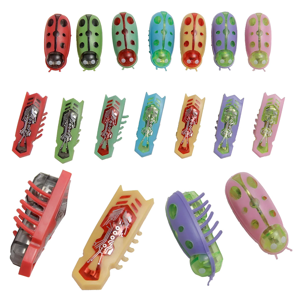 Small electric ladybird beetle toy for cats with automatic flip feature and crawling motion