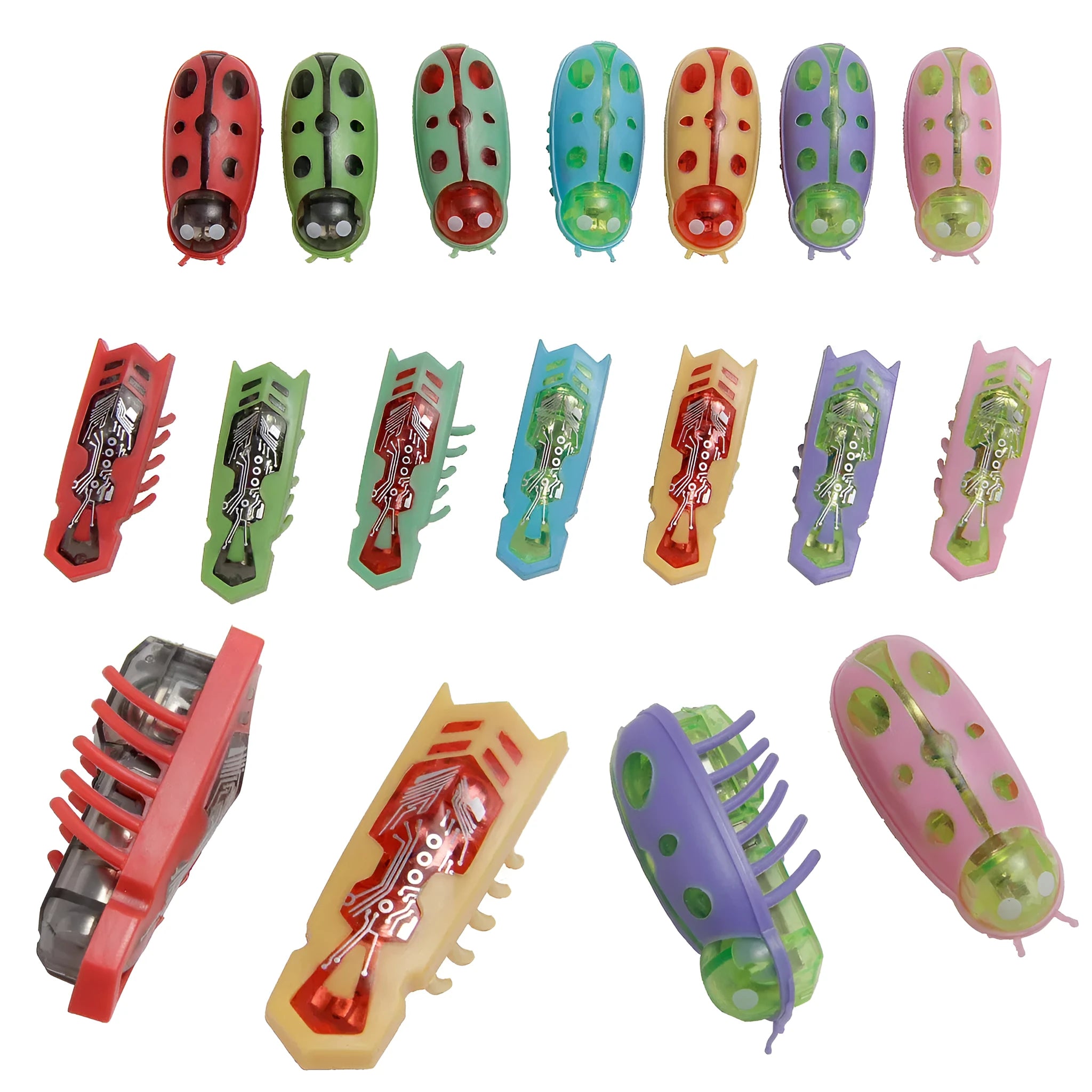 Small electric ladybird beetle toy for cats with automatic flip feature and crawling motion