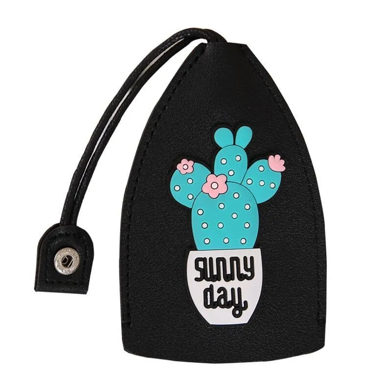 Cartoon style pull-out key case for car keys in PU leather with various colour options