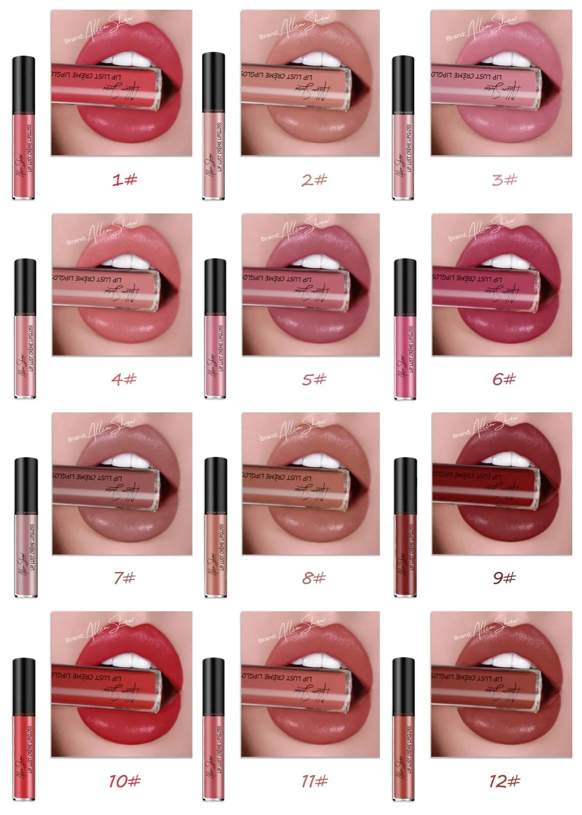 Silky cream texture lip gloss in multiple colours with mineral-based formula