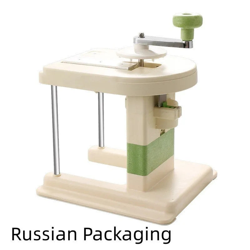 Beige stainless steel vegetable slicer chopper tool for potatoes and kitchen use