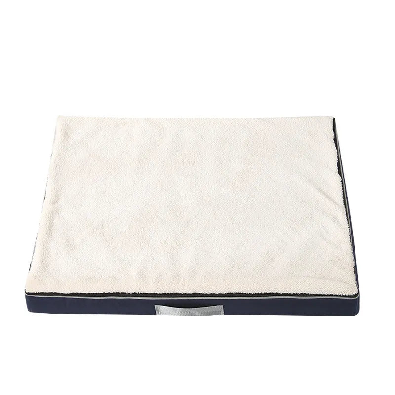 Removable washable memory sponge dog mat in brown, showing soft texture and size.